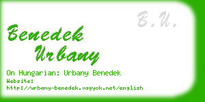 benedek urbany business card